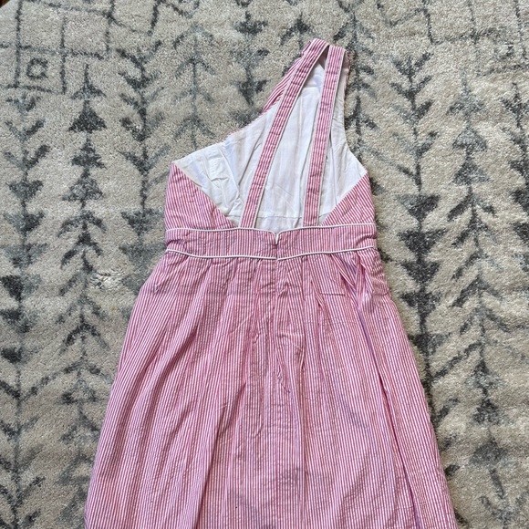 Adorable Southern Frock Pink Seersucker dress. Has one shoulder with two straps! - Picture 2 of 5